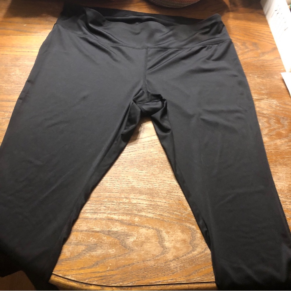 Athletech Black Workout Leggings with White Logo